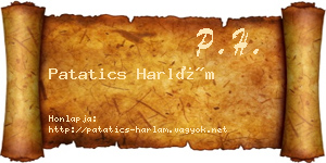 Patatics Harlám névjegykártya